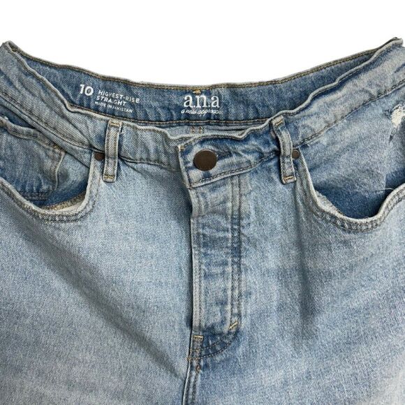 NWOT a.n.a Highest Rise Vintage Straight Leg Jean Button closure Size 10 - Picture 5 of 7